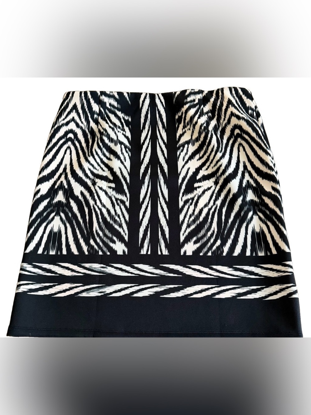 NWT CATO J/M Sportswear South Beach Black + White Zebra Scuba Knit Skirt XL